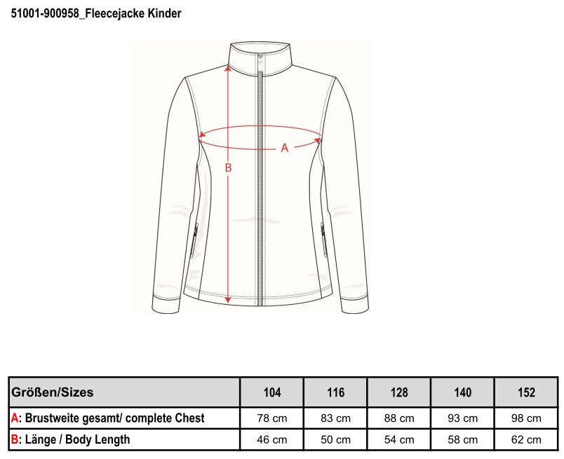 Fleecejacke, Unisex, Kindergrößen