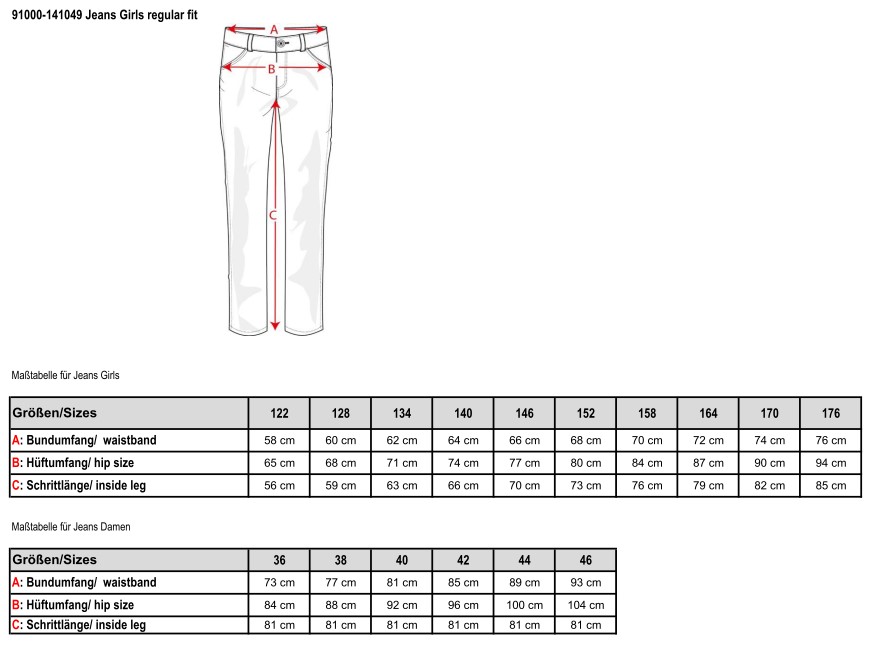 Jeans, regular fit, Mädchen