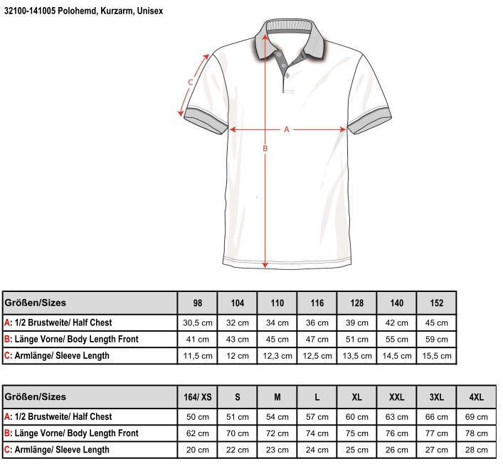 Polohemd, kurzarm, Unisex