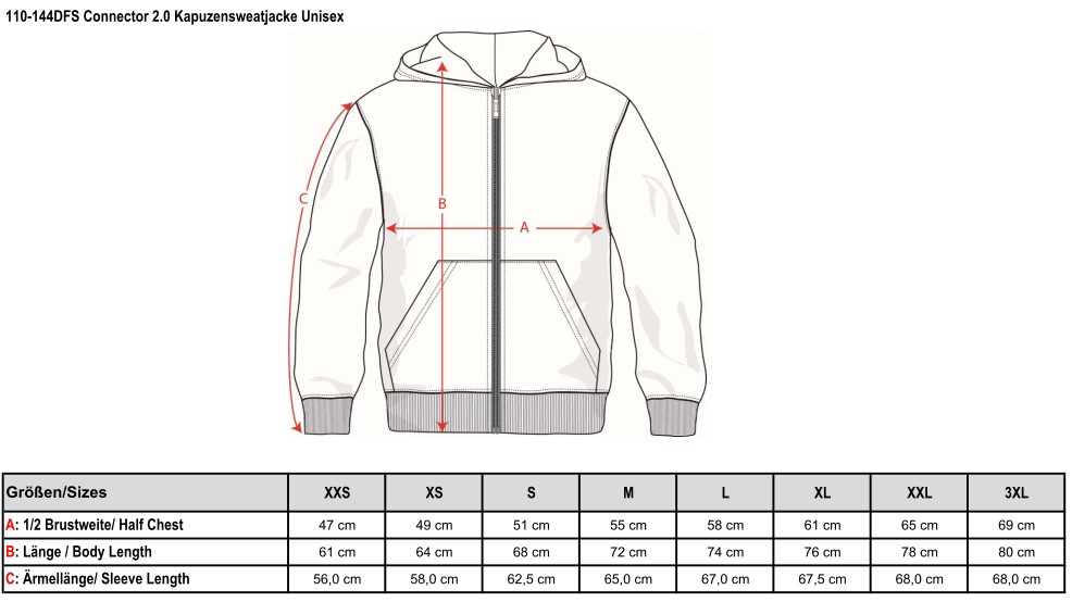 Kapuzenjacke 2.0, Unisex, Erw.gr. (Mischgewebe)