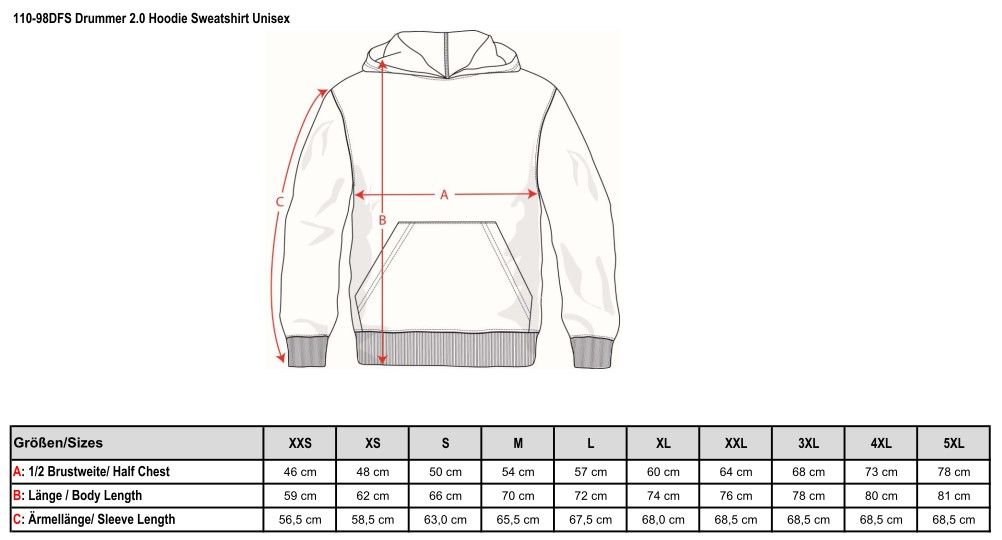Kapuzensweatshirt2.0,Unisex,Erw.größen Mischgewebe